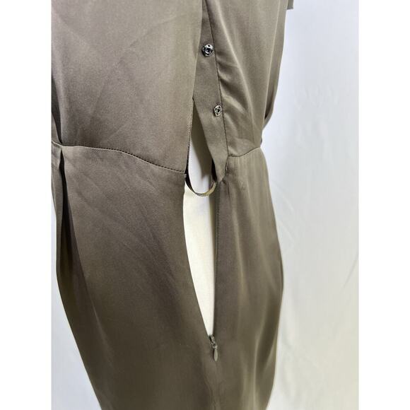 Banana Republic 100% Silk Sheath Mini Dress Tan Size 4 Party Cocktail - Picture 7 of 15